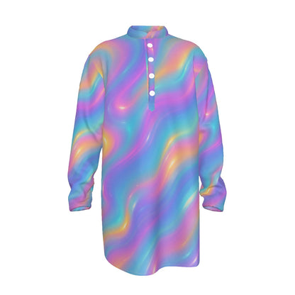 Men's Stand-up Collar Long Shirt