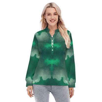 Women's Long Sleeve Blouse With Button Closure