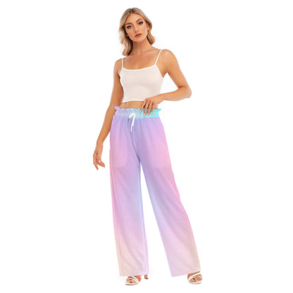 Women's Waist Fungus Edge Wide-leg Pants