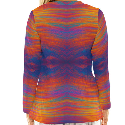 Women's Loose V-Neck T-Shirt With Long Sleeve