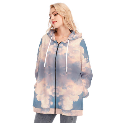 Women's Long Hoodie With Zipper Closure