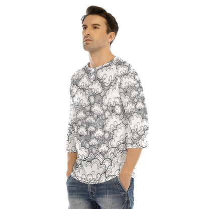Men's Bracelet Sleeve T-shirt With Button Closure - view 3