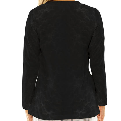 Women's Loose V-Neck T-Shirt With Long Sleeve