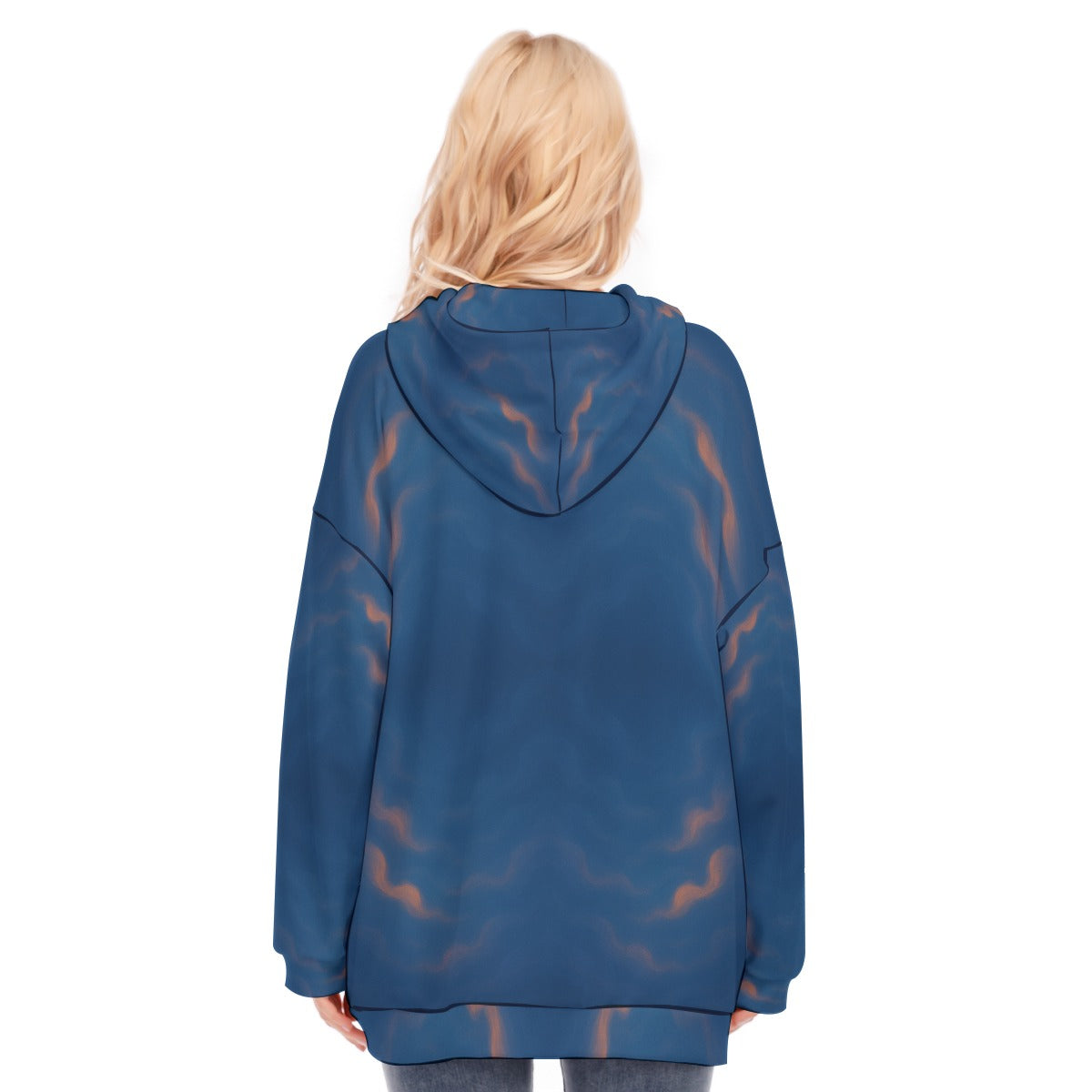 Women's Long Hoodie With Zipper Closure