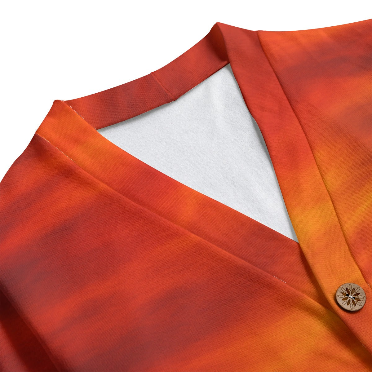 Unisex V-neck Knitted Fleece Cardigan With Button Closure