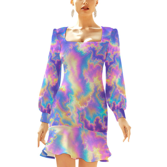 Women's Ruffle Hem Skinny Dress