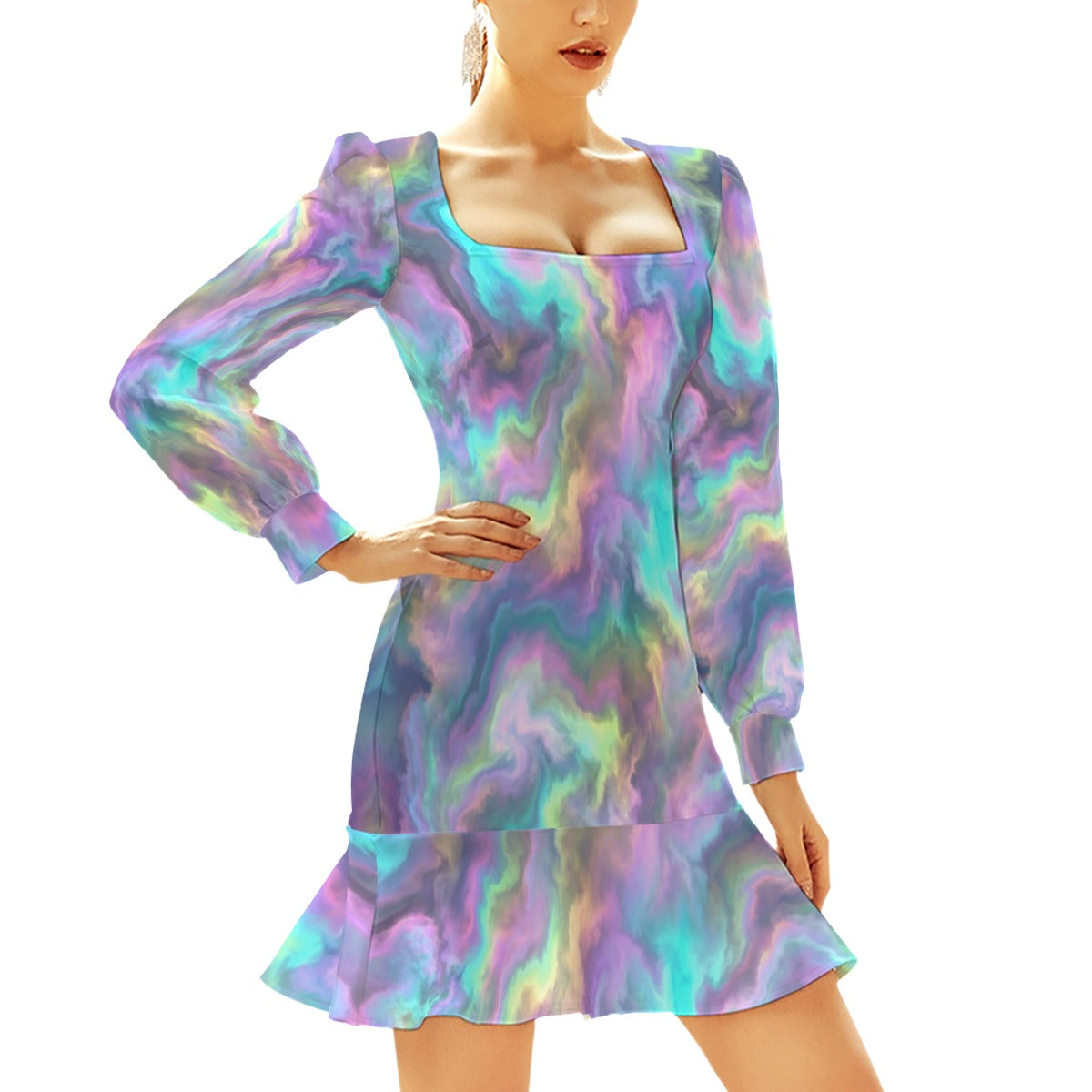 Women's Ruffle Hem Skinny Dress