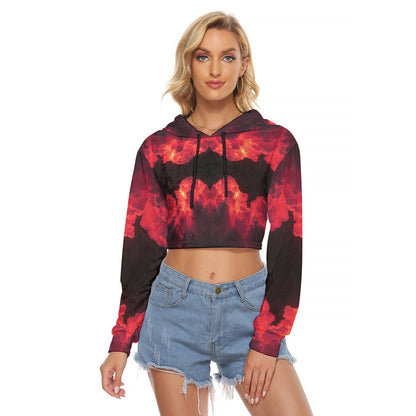 Women's Crop Top Hoodie|Velvet