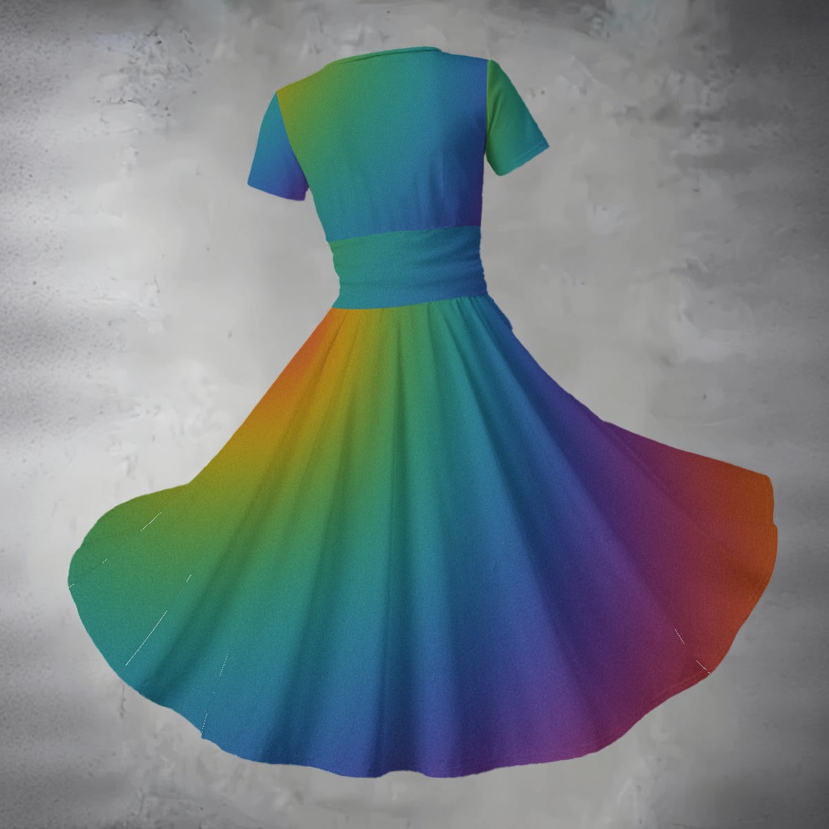 Women's Short Sleeve V Neck Midi Dress