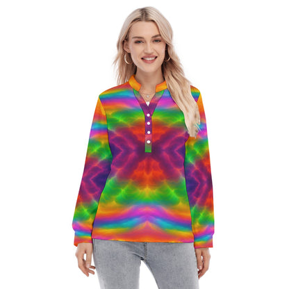 Women's Long Sleeve Blouse With Button Closure