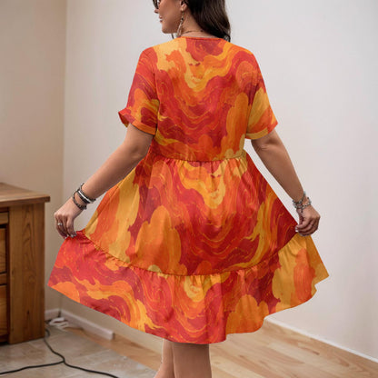 Women's Floral V-Neck Short Sleeve Dress by O’Nimbus – view 3