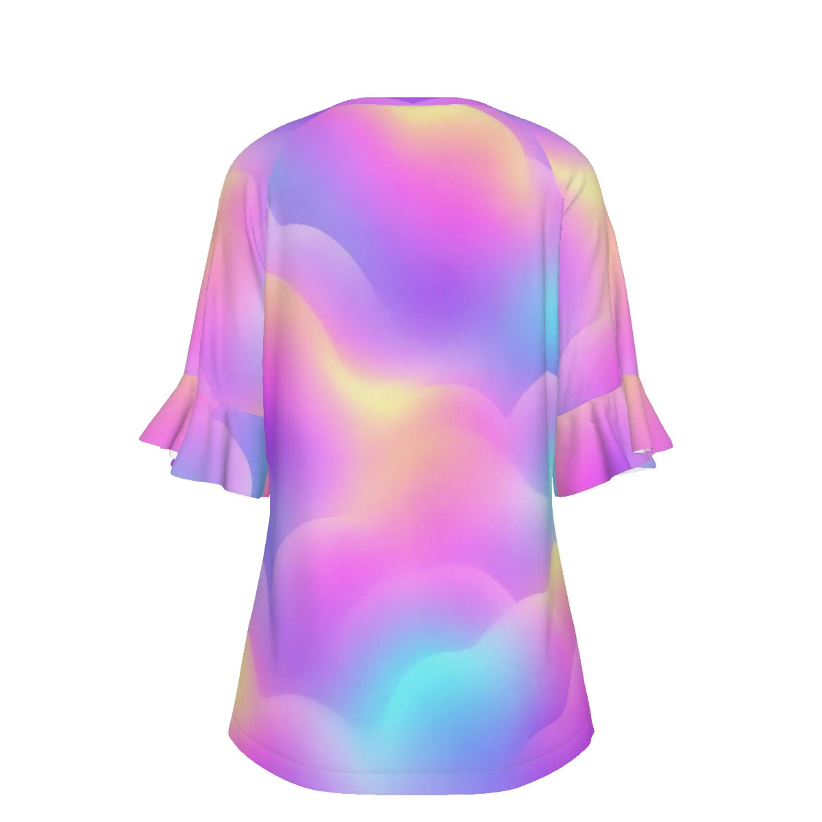 V-neck Women's T-shirt With Bell Sleeve