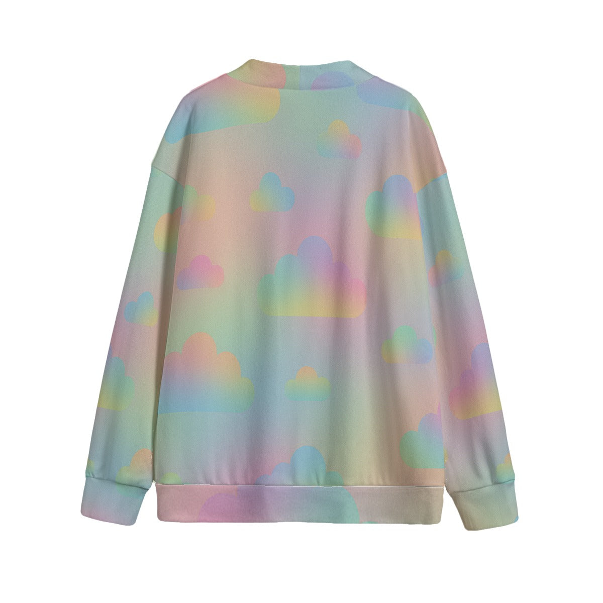 Unisex V-neck Knitted Fleece Cardigan With Button Closure