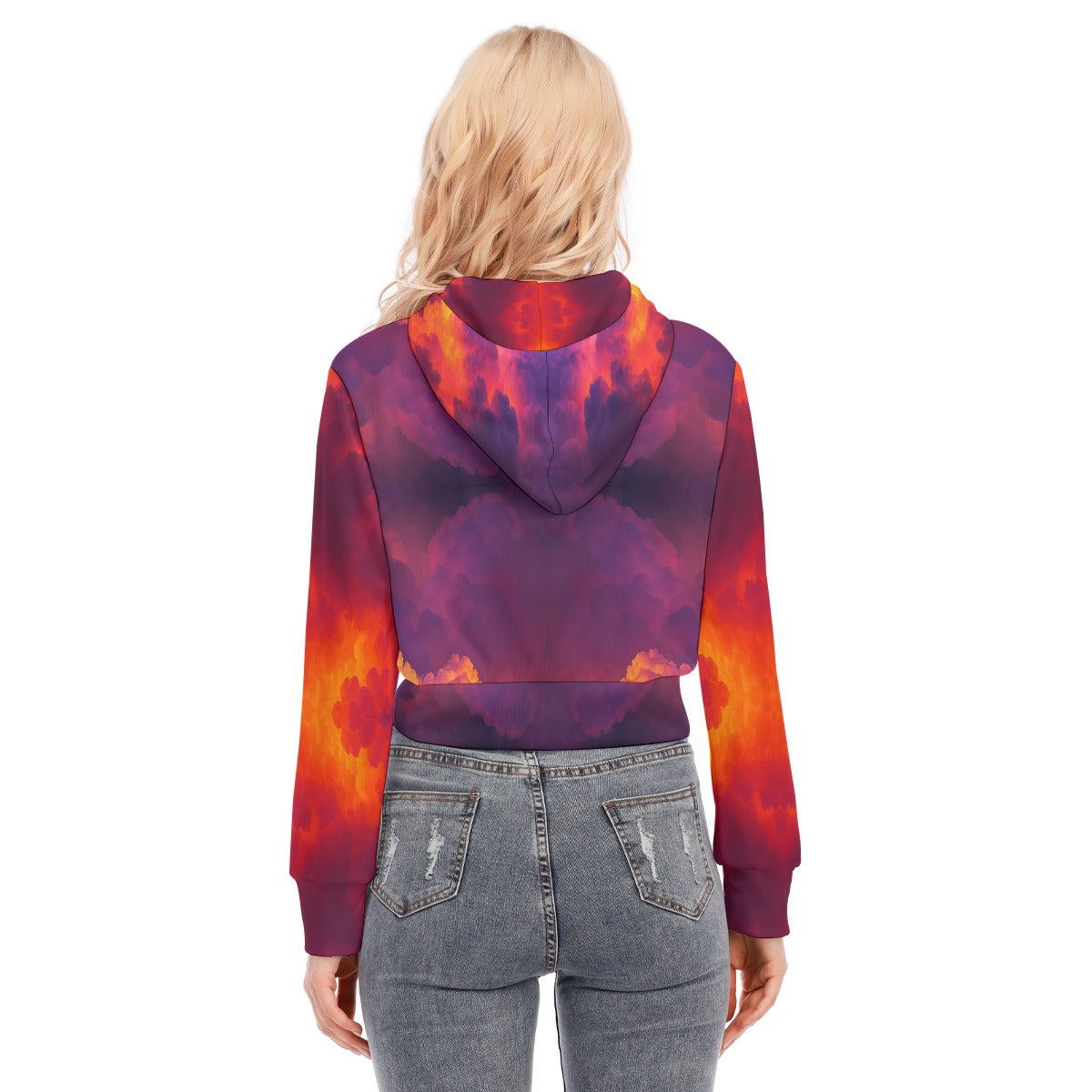 Women's Crop Top Hoodie With Zipper Closure