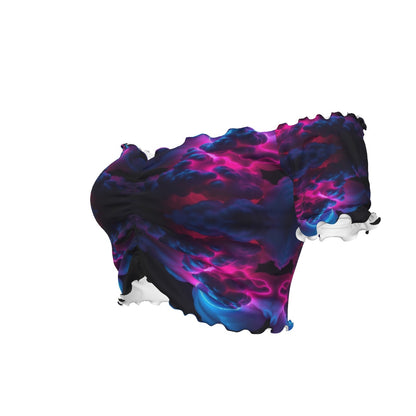 Women's One-shoulder Off-the-navel Short Sleeve T-shirt