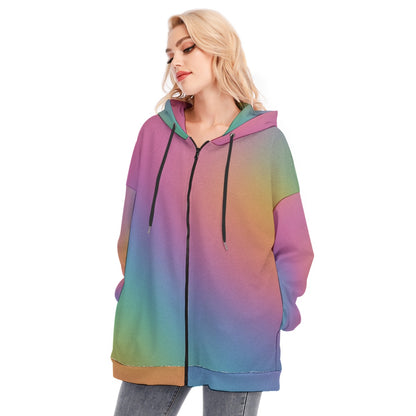 Women's Long Hoodie With Zipper Closure