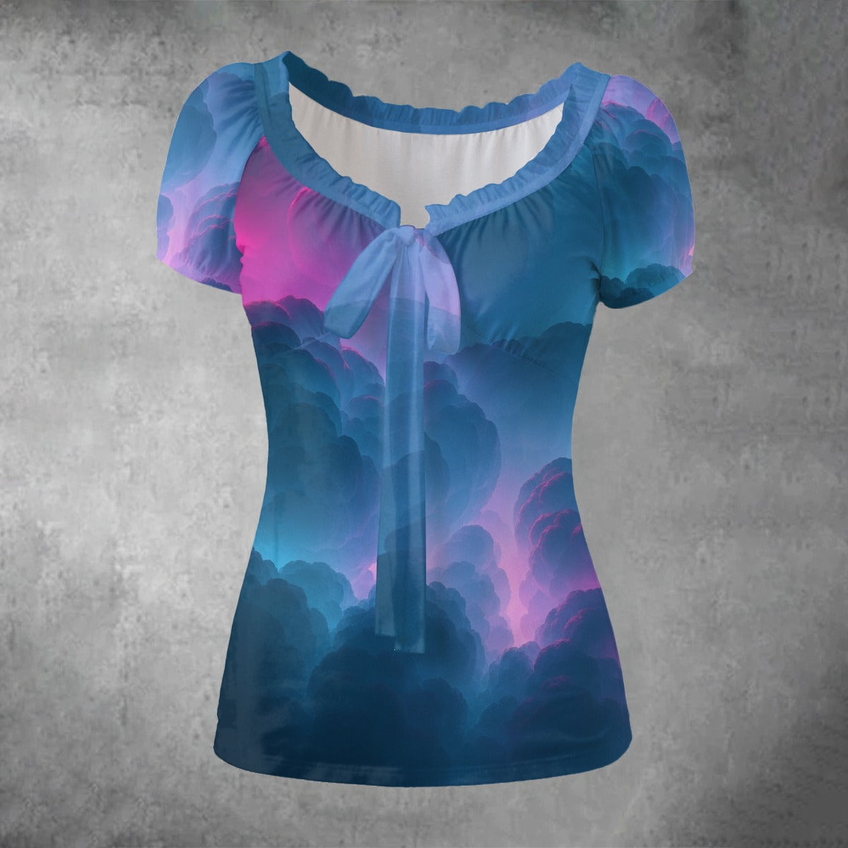 Women's Puff Sleeve Pleated Shirt