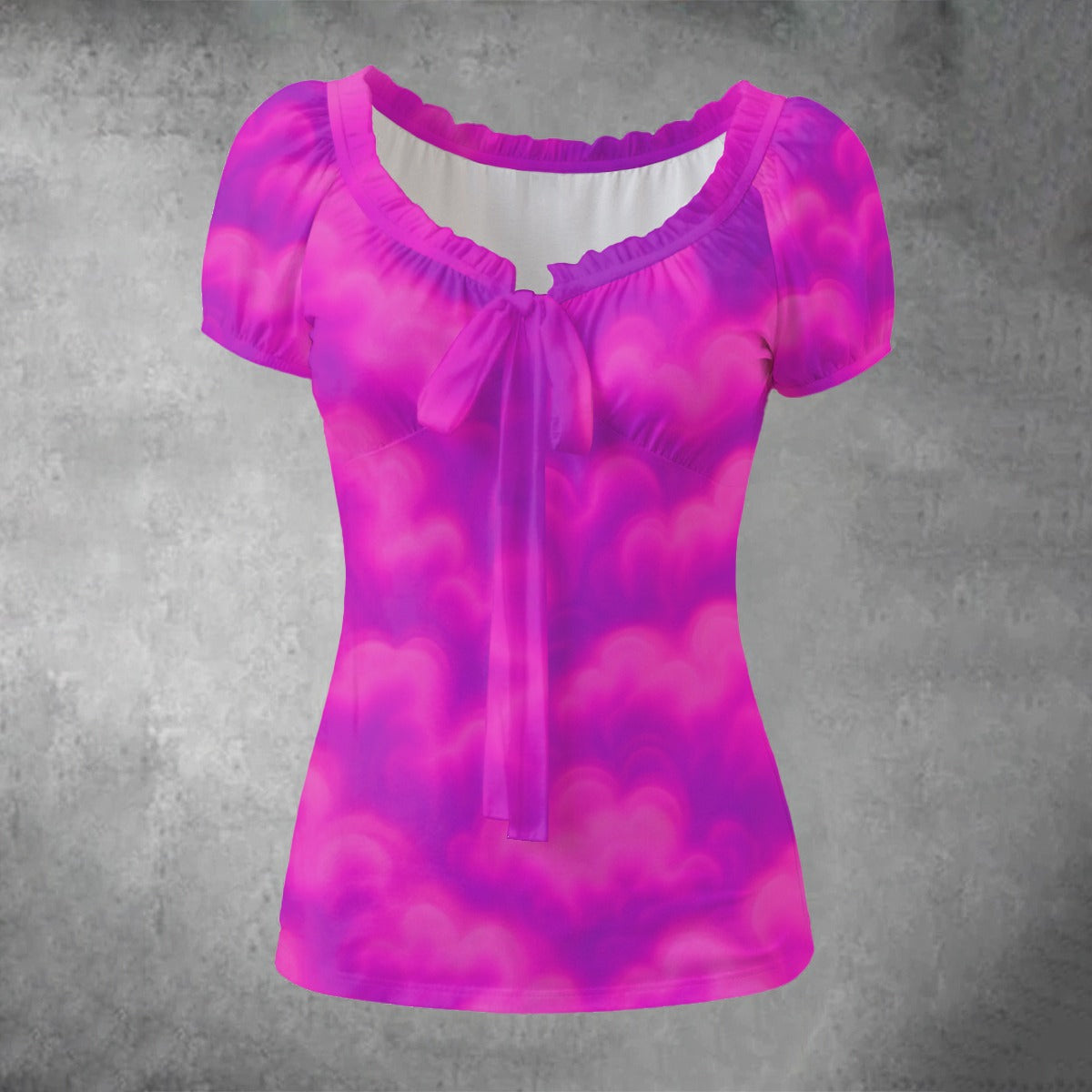 Women's Puff Sleeve Pleated Shirt