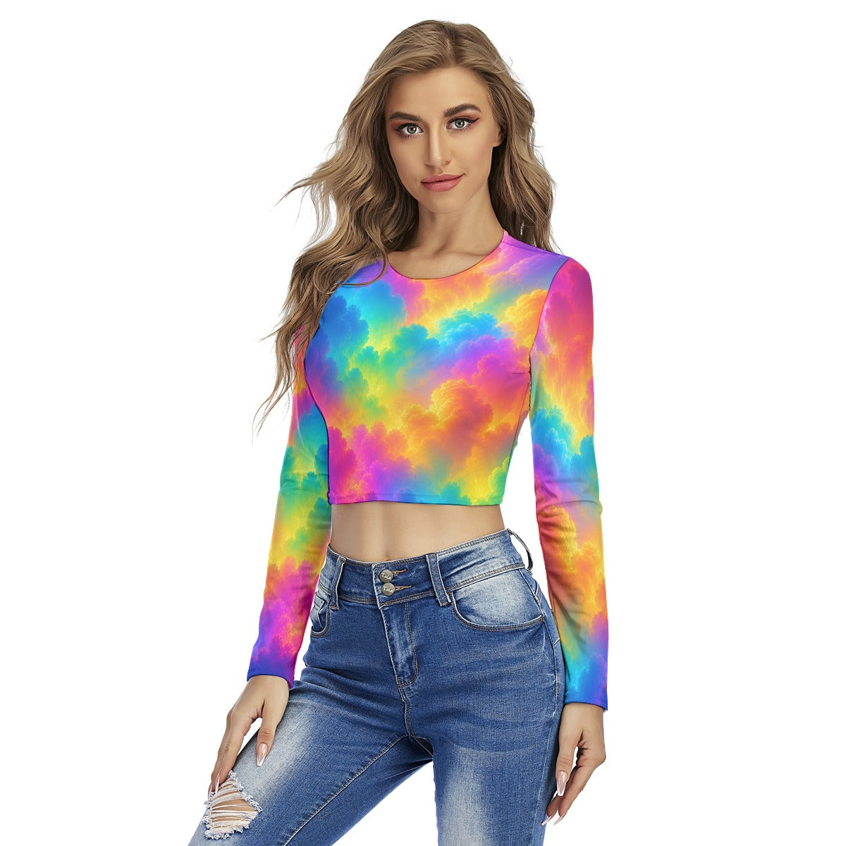 Women's Round Neck Crop Top T-Shirt