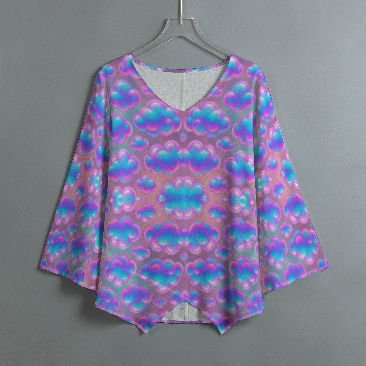 Women's V-neck T-shirt With Irregular Hem