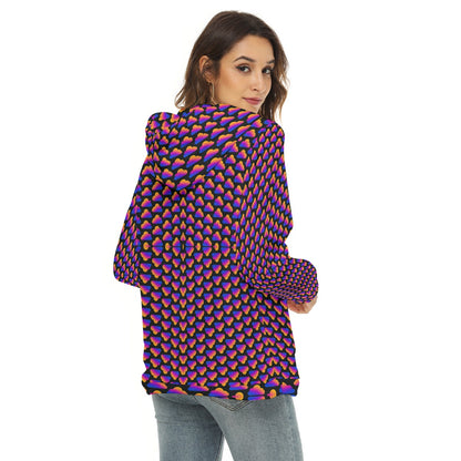 Women's Borg Fleece Hoodie With Half Zip