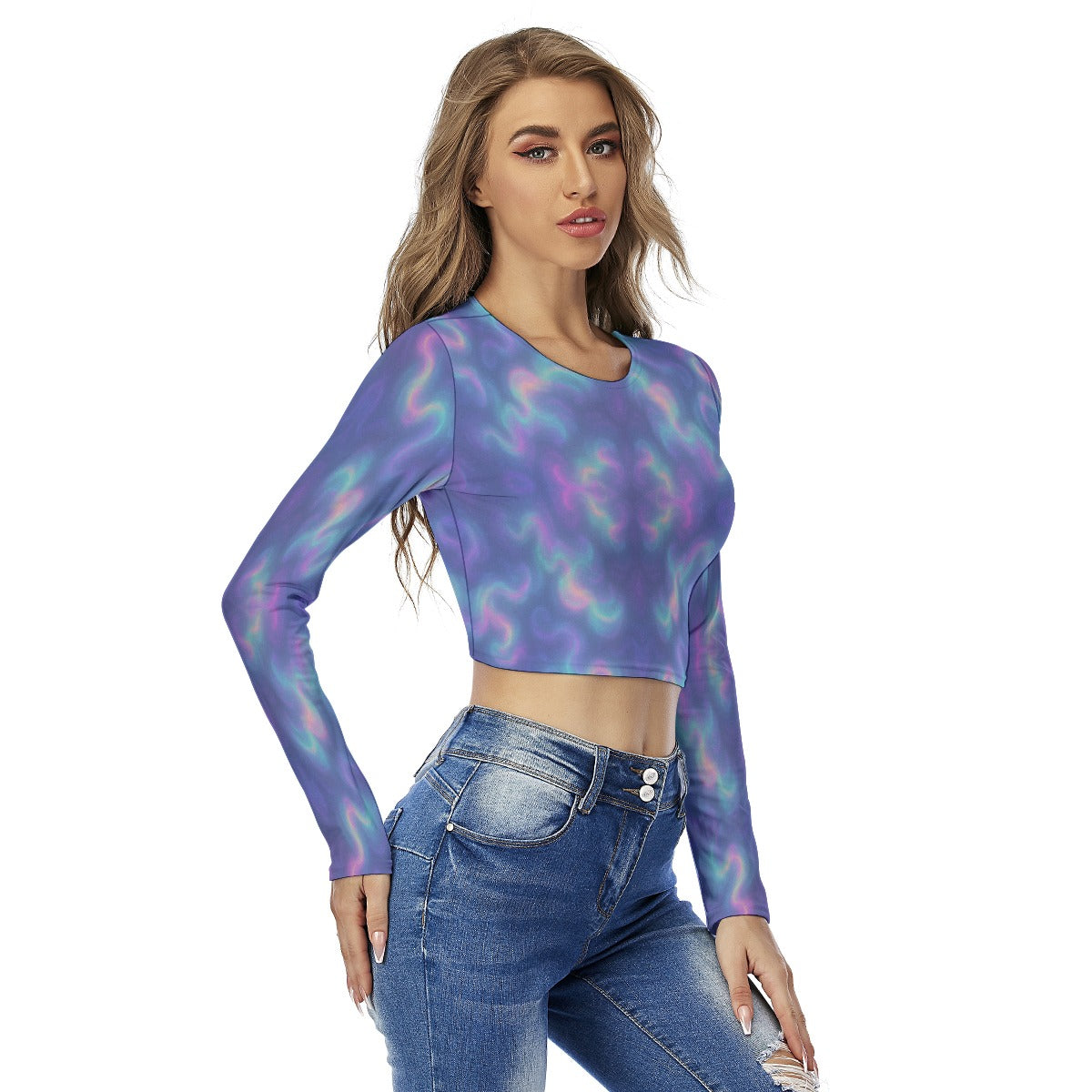 Women's Round Neck Crop Top T-Shirt