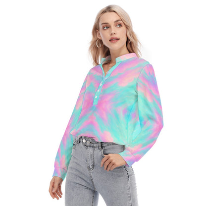 Women's Long Sleeve Blouse With Button Closure