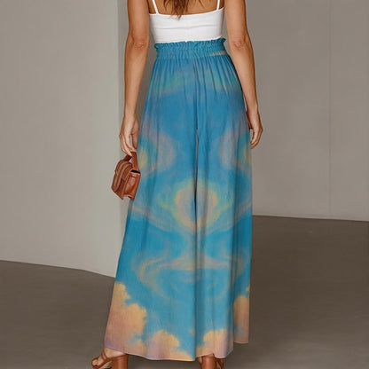 Women's Ruffled Wide-Leg Pants