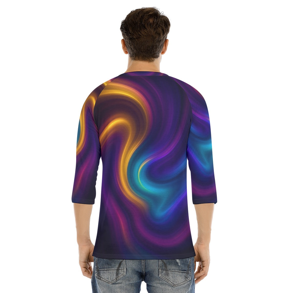 Men's Bracelet Sleeve T-shirt With Button Closure - view 4