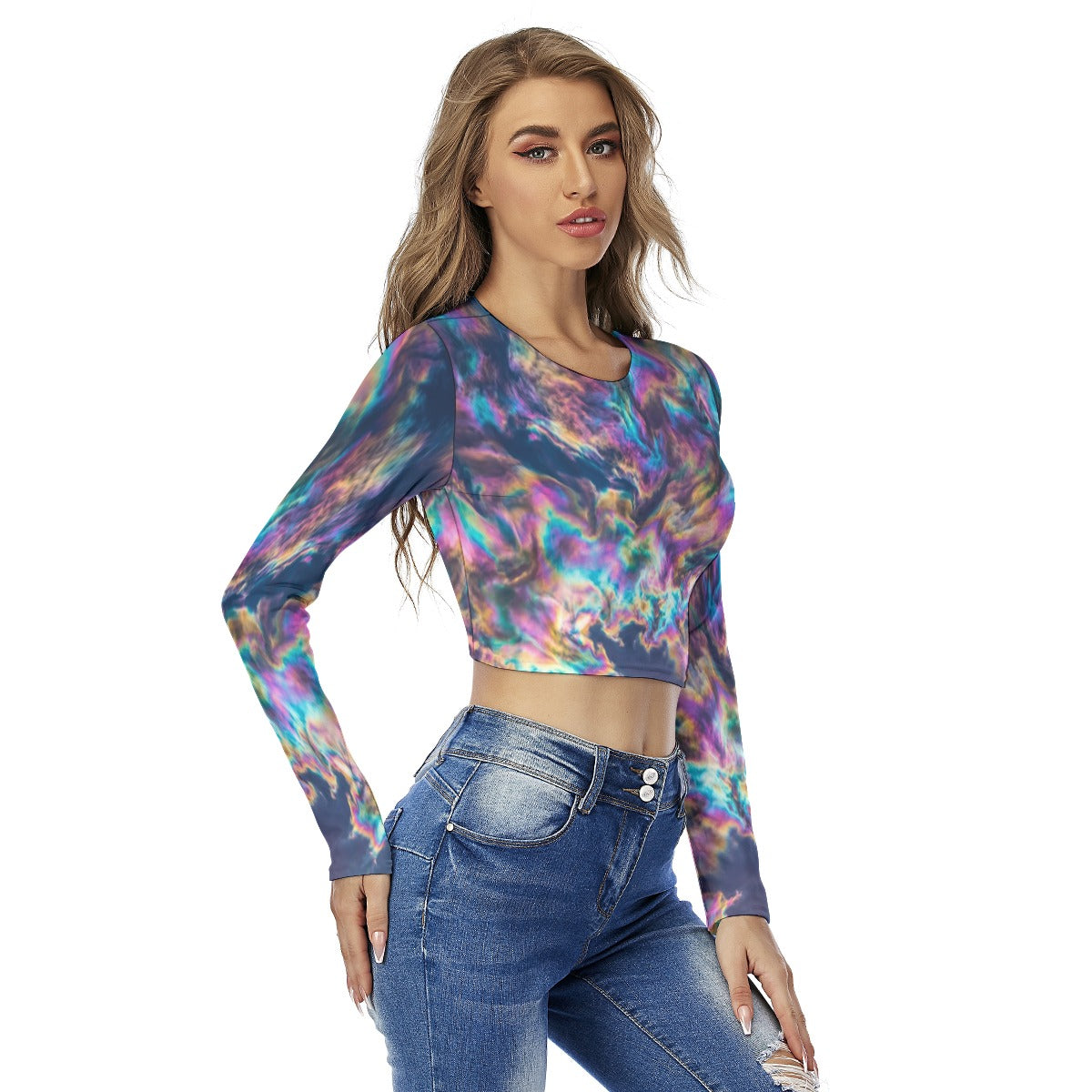 Women's Round Neck Crop Top T-Shirt