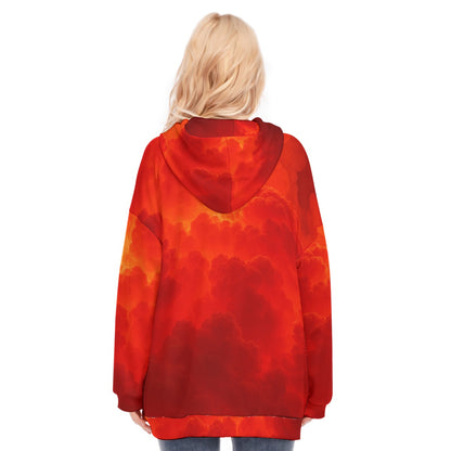 Women's Long Hoodie With Zipper Closure