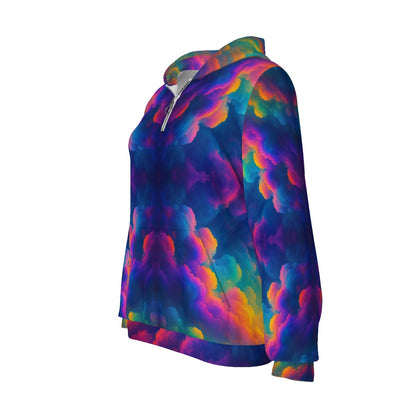 Women's Borg Fleece Hoodie With Half Zip