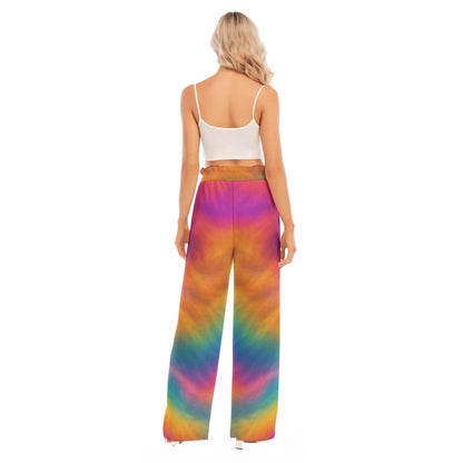 Women's Waist Fungus Edge Wide-leg Pants