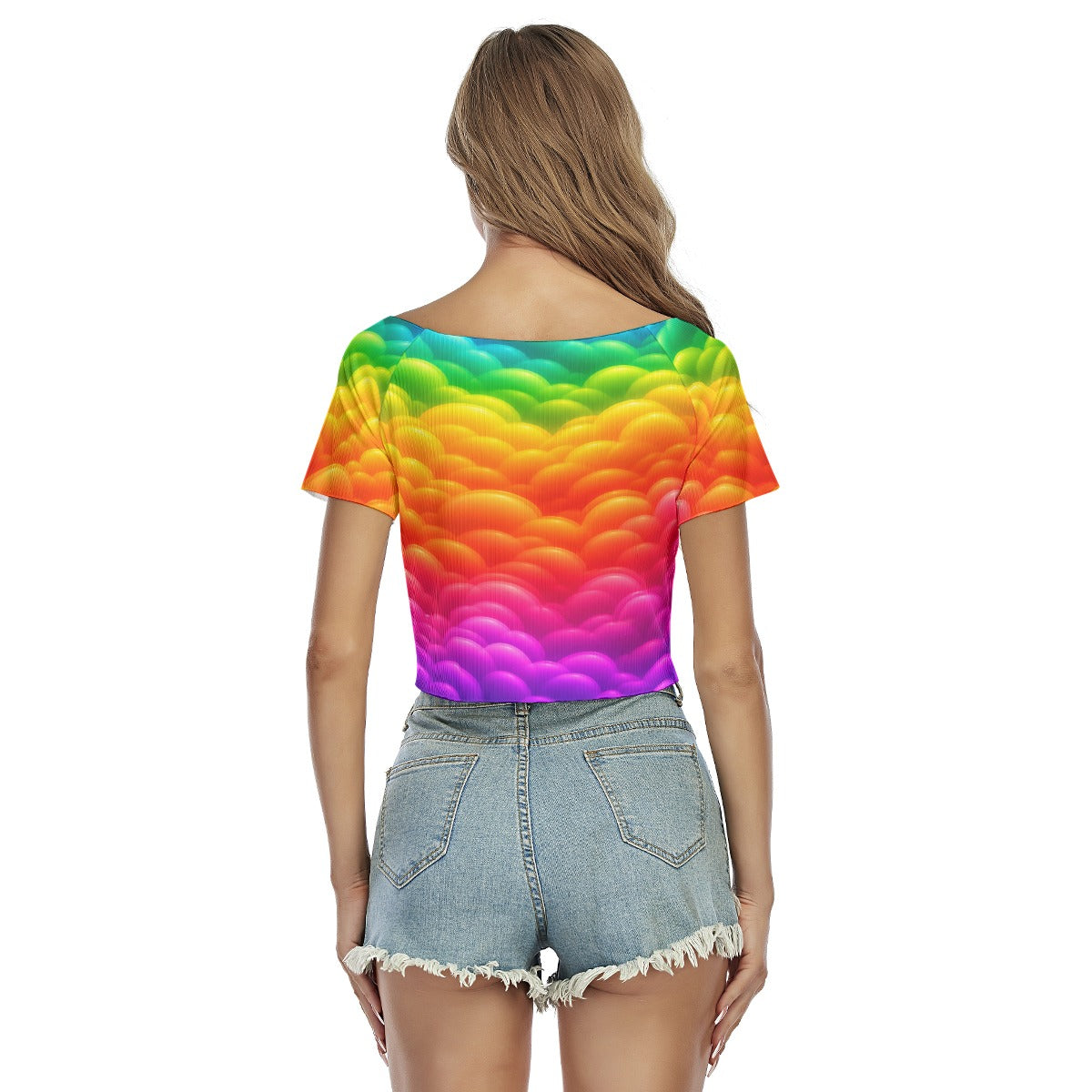 Women's Raglan Drawstring Front Crop Tee