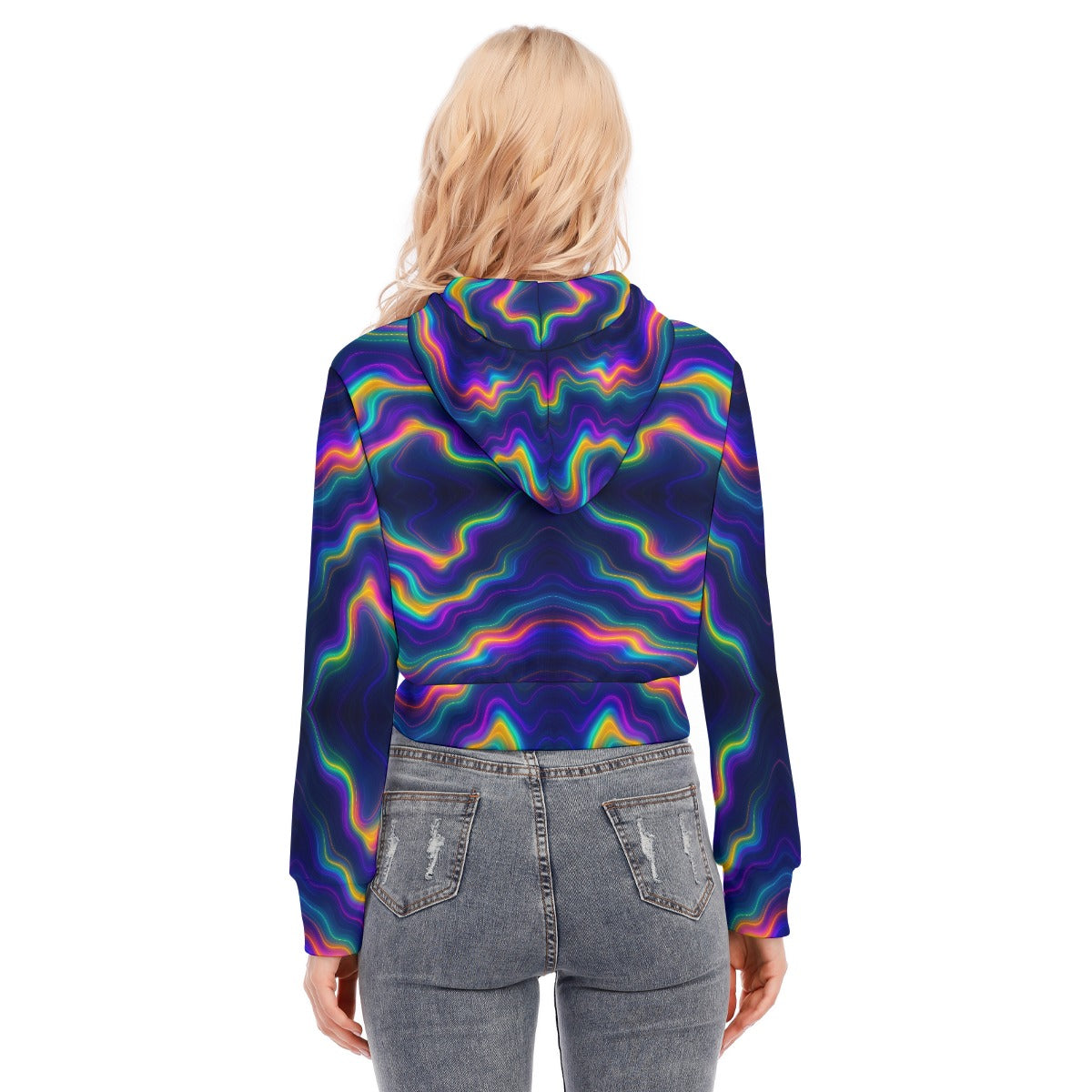 Women's Crop Top Hoodie With Zipper Closure