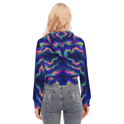 Women's Crop Top Hoodie With Zipper Closure