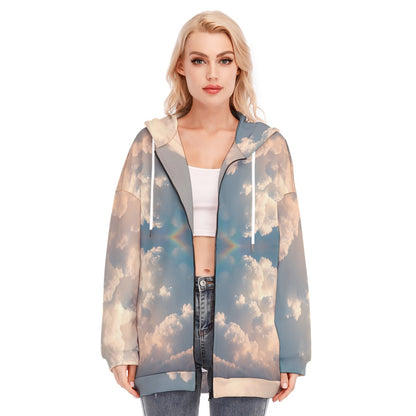 Women's Long Hoodie With Zipper Closure