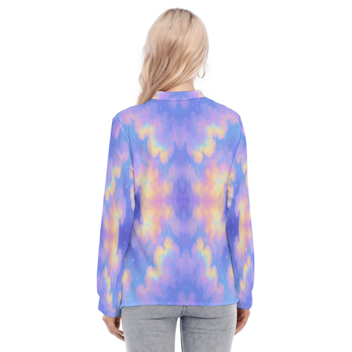 Women's Long Sleeve Blouse With Button Closure