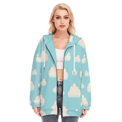 Women's Long Hoodie With Zipper Closure
