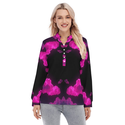 Women's Long Sleeve Blouse With Button Closure