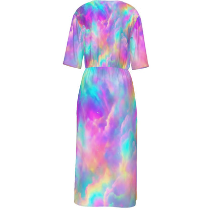 Women's Short Sleeve V-neck Dress