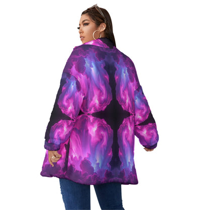 Unisex Borg Fleece Stand-up Collar Coat With Zipper Closure(Plus Size)