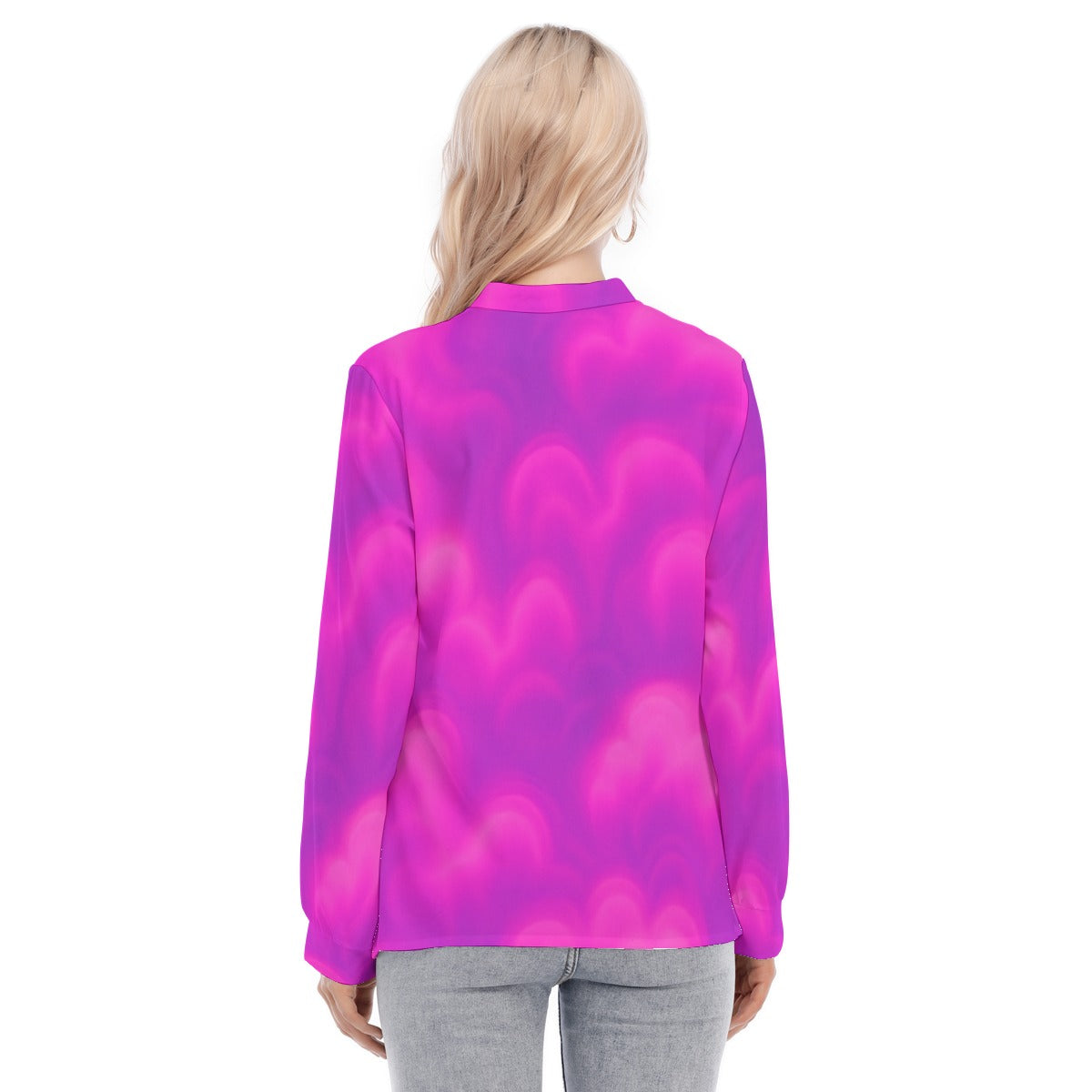 Women's Long Sleeve Blouse With Button Closure