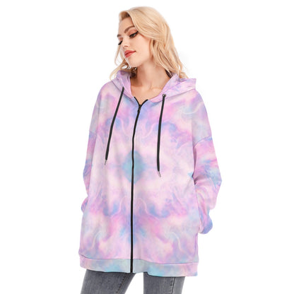Women's Long Hoodie With Zipper Closure