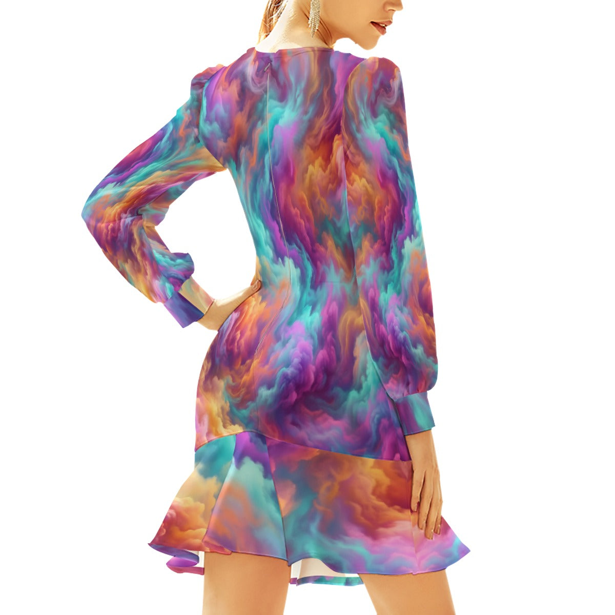 Women's Ruffle Hem Skinny Dress