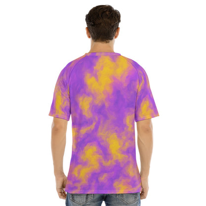 Men's Raglan Sleeve T-shirt With Button Closure