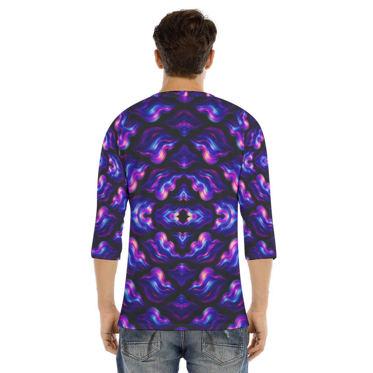 Men's Bracelet Sleeve T-shirt With Button Closure - view 4