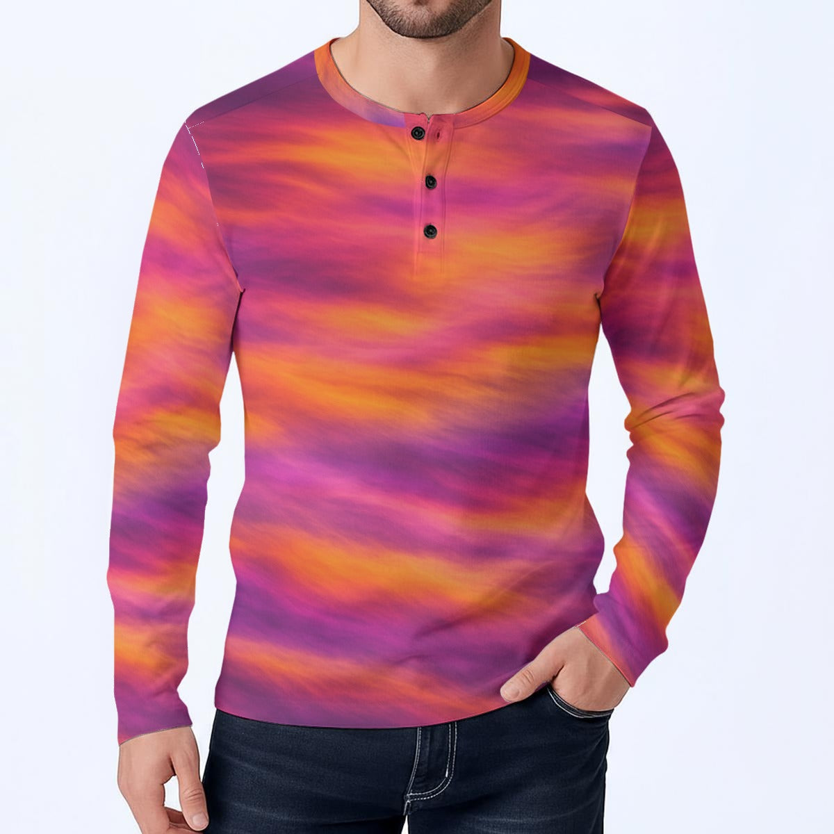 Men's Classic Long-Sleeve Henley Shirt