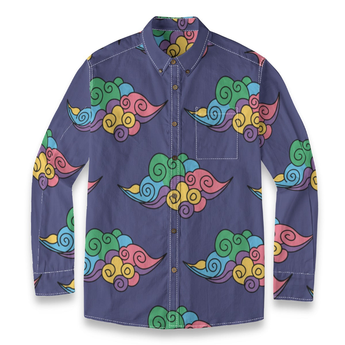 Men's Casual Lapel Long Sleeve Shirt|125GSM Cotton