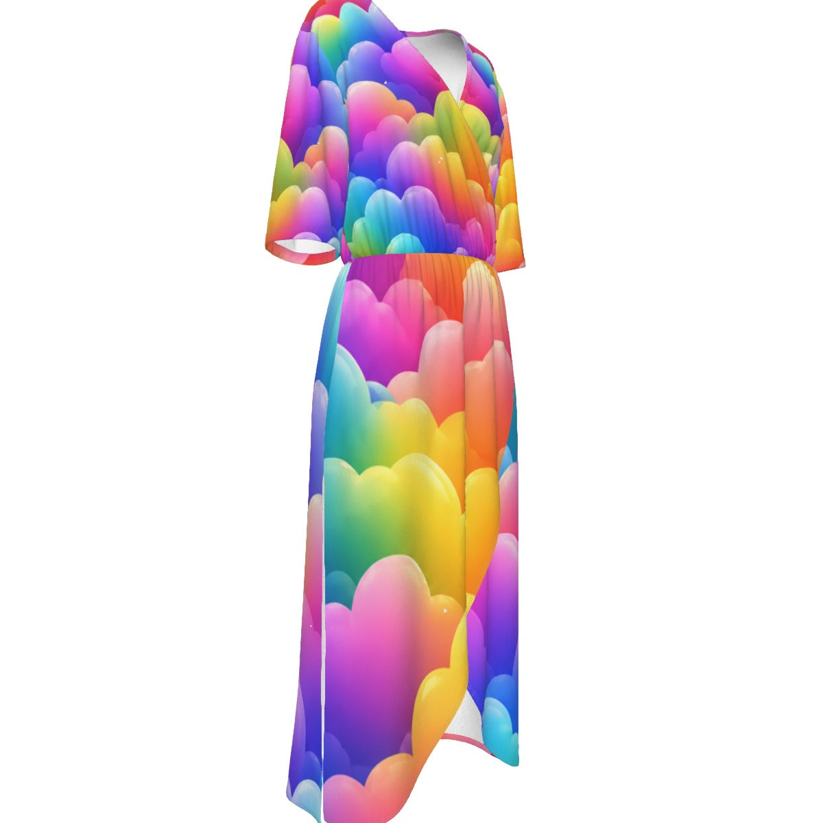 Women's Short Sleeve V-neck Dress